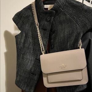 Kate Spade Beige Crossbody Bag with Gold Chain